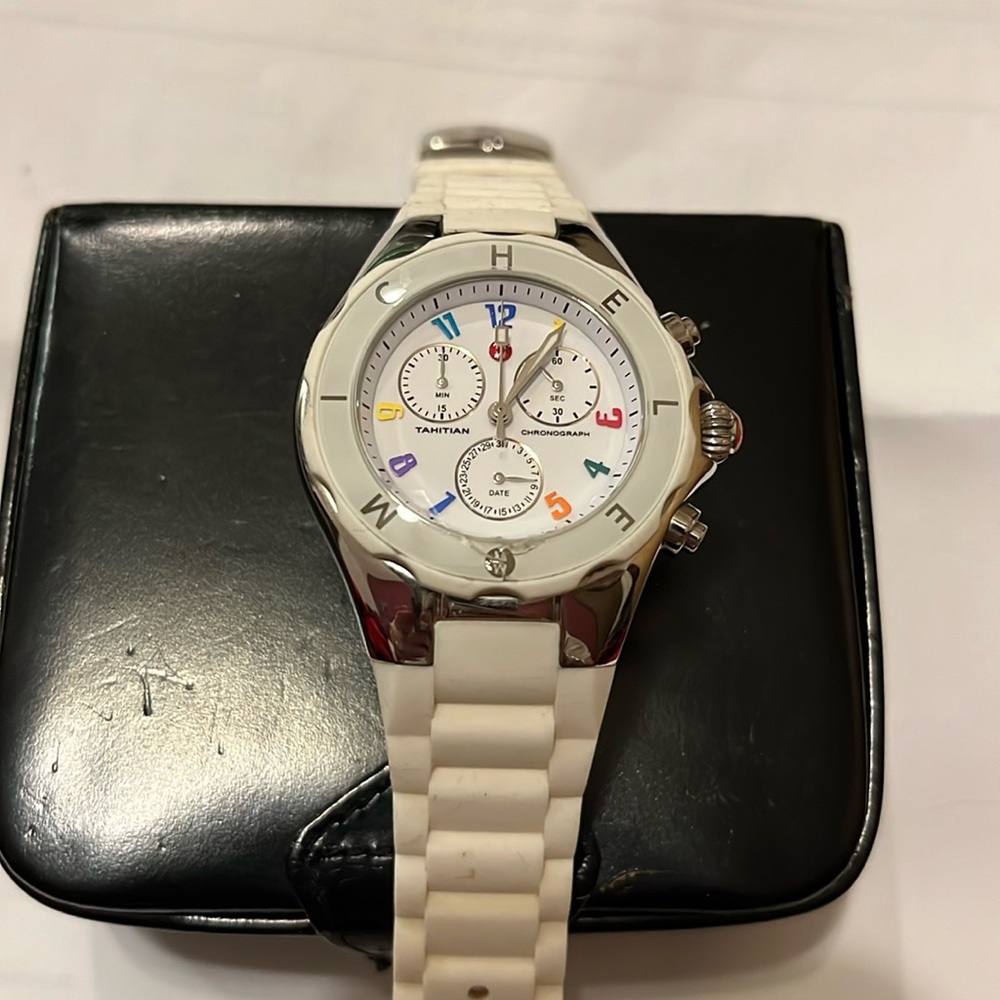 Michele Tahitian White Carousel 41mm Rainbow Watch